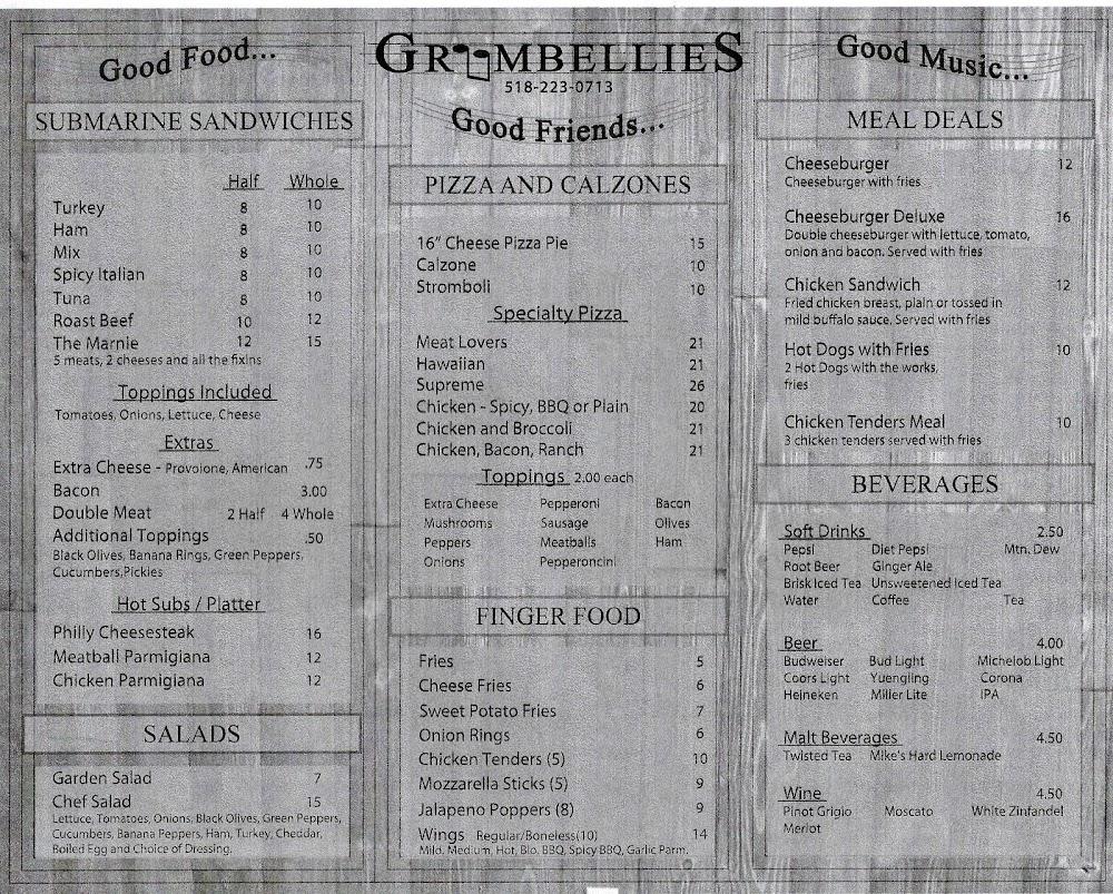 Grumbellies Menu image 1